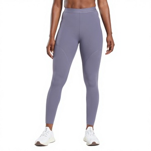 Leggings de course ajustés à taille haute pour femmes, avec poche zippée à l'arrière, en tissu respirant en maille Spandex/Nylon, séchage rapide - Product Image 1