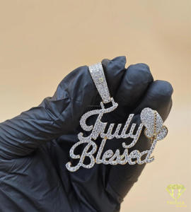 <b>Custom</b> Name Pendant Iced Out Moissanite Diamond Hip Hop Necklace Heart <b>Balloon</b> Luxury Jewelry Gift - Product Image 1