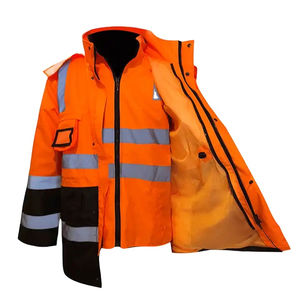 Chaqueta de Alta Visibilidad ANSI Clase 1, con Logotipo Personalizado, Ropa de Trabajo de Seguridad Vial, Cierre Completo, Diseño Moderno, Cintas Reflectantes - Product Image 5
