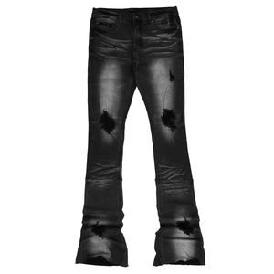 Jeans de Moda Hip Hop para Hombre, Elásticos, de Algodón, Corte Regular, para Uso Diario, Cintura Media, Cierre de Botones, con Bolsillos, Pantalones Vaqueros - Product Image 3