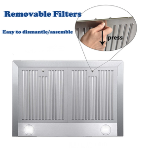 S-N-D-O-A-S 30i-n W-a-l-l M-o-u-n-t R-a-n-g-e H-o-o-d V-e-n-t en acier inoxydable avec conduites de ventilation sans soudure et LED, nouveau modèle - Product Image 6