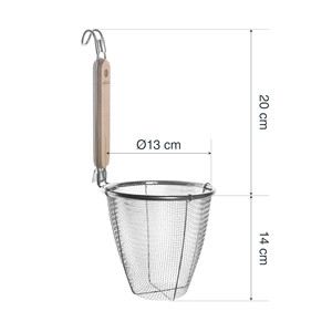 Cestello per la cottura della pasta in acciaio inox con rete filtrante per pasta e verdure - Product Image 2
