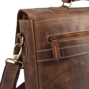 Maletín Ejecutivo Vintage de Cuero Genuino para Hombre con Cierre de Hebilla, Bolso de Transporte Duradero para Oficina y Negocios - Product Image 4