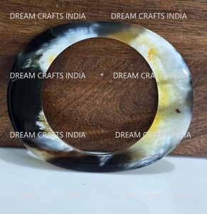 กำไลเขาควายธรรมชาติ Kada สร้อยข้อมือแบบขัดเงาคุณภาพสูงเครื่องประดับจากเขาอิตาลีทำด้วยมือกำไลเขาควาย - Product Image 2