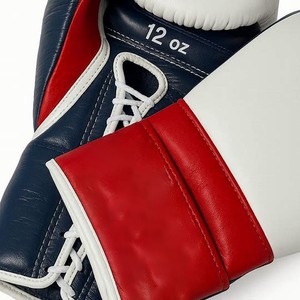Guantes de Boxeo Profesionales de Venta Caliente con Cordones en la Muñeca, Logotipo Personalizado, Hechos con Cuero Genuino, para Competencia y Combate, para Adultos, Par - Product Image 3