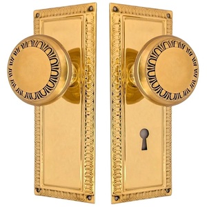 <b>Antique</b> <b>Brass</b> Round <b>Knob</b> with Arched Backplate for Passage Privacy Storage and Closet Furniture Hardware Durable Dummy Desig - Product Image 5