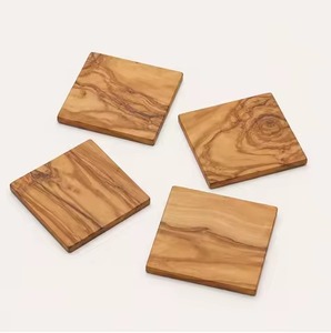 Ensemble de sous-verres en bois naturel, accessoires élégants pour protéger la table, pour tasses, mugs, verres à vin, restaurant, hôtel, salle à manger - Product Image 4