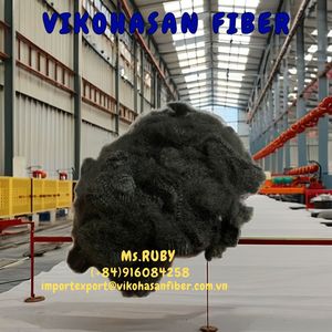 Fibre de polyester recyclé à 100 %, noire unie, de qualité A, fabriquée par Vikohasan, certifiée GRS, à bon prix, pour le rembourrage et le filage. - Product Image 6