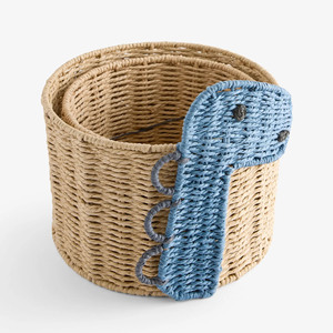 New Adorable Dino Paper Toy <b>Basket</b> Kids Storage Bin Dinosaur Organizer <b>Hamper</b> <b>For</b> Nursery Bedroom Toy Storage Home Decoration - Product Image 2