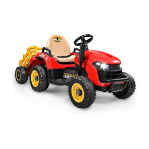 Tractor montable ANPABO de 24V con remolque inclinable y desmontable, neumáticos EVA, hasta 4.3 mph, juguetes montables con control remoto para padres - Product Image 1