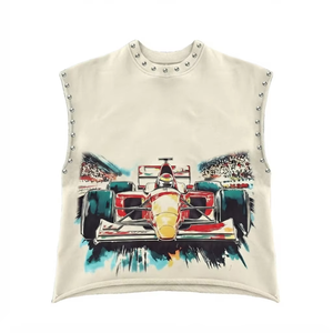 Débardeur personnalisé imprimé vintage en jersey 100 % coton, sans manches, col rond, pour homme, décontracté, vente en gros OEM, séchage rapide - Product Image 1