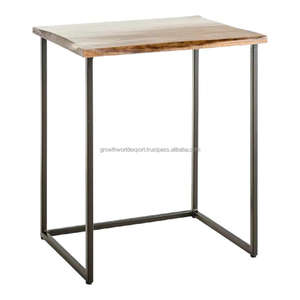 ชุดโต๊ะข้างอเนกประสงค์อุตสาหกรรม 3 ตัว |   โครงเหล็กสีดำ ท็อปไม้มะม่วงเนื้อแข็ง |   ห้องนั่งเล่นสมัยใหม่และโต๊ะตกแต่งสไตล์โรงแรม 2026 - Product Image 5