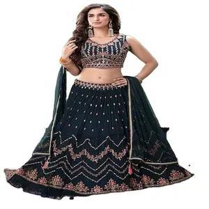 Lehenga Choli-ropa tradicional personalizada de diseñador indio, bordado a mano, color rosa