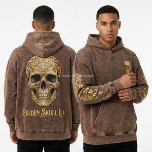 Sudadera con capucha Cybernetic Death Robot 350GSM verde oliva desgastada para hombre, sudadera con capucha gráfica con cremallera estilo Future Core Techwear, proveedor de ropa urbana - Product Image 5