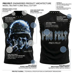 Débardeur sans manches personnalisé avec motif tête de mort, style punk, streetwear, gothique, pour la gym, été, décontracté, mode - Product Image 3