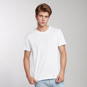 Camisetas de algodón unisex de 220g con logotipo personalizado OEM, diseño personalizado para hombre, impresión en camisetas blancas. - Product Image 1