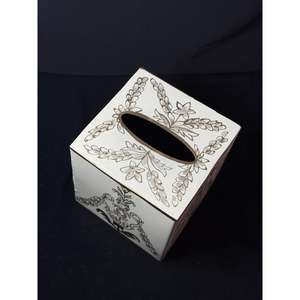Boîte à mouchoirs de luxe peinte à la main, objet d'art en métal, décoration d'intérieur, accessoires de table et de salle à manger, cuisine, hôtel, restaurant, mariage - Product Image 4