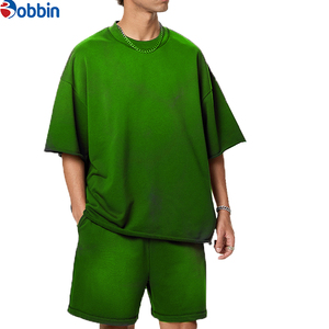 Sportswear Comfortable Unisex Men's Oversized T-Shirt <b>Sets</b> Solid TShirt Jogger <b>Set</b> High Street Summer Breathable Customized - Product Image 2