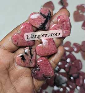 Lot de cabochons en rhodonite naturelle, pierre précieuse rhodonite rose et noire, pierre de rhodonite pour la fabrication de bijoux, cabochons polis pour bijoux - Product Image 4