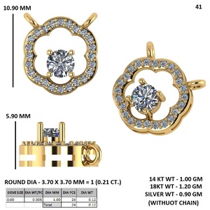 Collier élégant en or rose avec pendentif en diamant créé en laboratoire, bijoux raffinés pour un cadeau d'anniversaire - Product Image 5