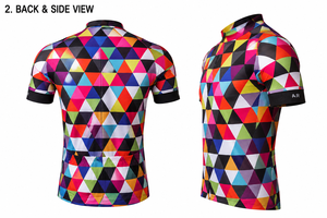 Camiseta de Ciclismo con Estampado Geométrico, Cierre Completo, Manga Corta, Transpirable, de Secado Rápido, Unisex, para Ciclismo de Carretera y Montaña - Product Image 2
