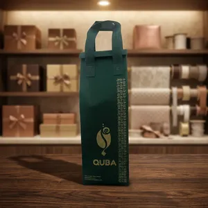 Bolsa Ecológica Althea Personalizada con Serigrafía, Bolsa Reutilizable de Tela No Tejida con Aislamiento Térmico y Cordón para Entrega de Café, Color Esmeralda - Product Image 2