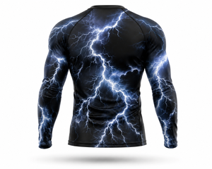 <b>Men</b> Lightning Storm <b>Compression</b> <b>Shirt</b> Long Sleeve Rash Guard Gym Workout Base Layer Athletic Performance Sportswear Custom Logo - Product Image 3
