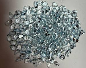 Piedra Preciosa de Aguamarina Natural AAA+++ Corte Esmeralda en Forma de Pera 7x5MM Facetada |   Piedra de Aguamarina Azul Suelta para Joyería y Venta al por Mayor - Product Image 6