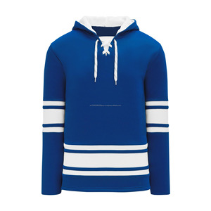 Custom Made High Quality Breathable 100% Cotton Tackle Twill Embroidery Winter Fleece Ice Hockey Jersey Hoodie Laces Premium - Product Image 1
