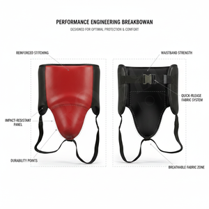 Men's Relaxed Fitted PU Leather Boxing Groin Guard MMA Protective Cup Gear Muay Thai Kickboxing Training Groin Protector Pads - Product Image 2