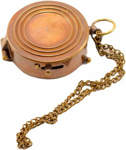 Vintage Brass Pocket <b>Compass</b> With Chain <b>Antique</b> Nautical Navigation <b>Compass</b> Maritime Decorative Collectible Gift - Product Image 2