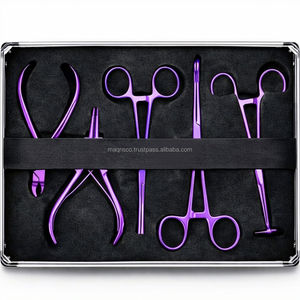Professional High Quality Stainless Steel Body Piercing Kit Customized Logo Sterilized Piercing Needles <b>Clamps</b> Piercing Balls - Product Image 3