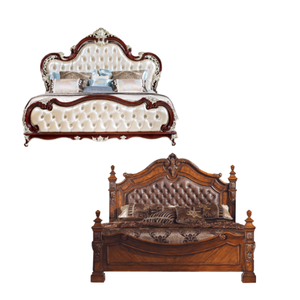 Conception de luxe de haute qualité roi et reine pour ensemble de lit de chambre lit en bois produit Costumiz - Product Image 2