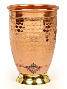 Vaso de Cobre Vintage con Diseño Floral y de Aves en Relieve, para Beber en Casa o en la Cocina, Tradicional y Reutilizable - Product Image 4