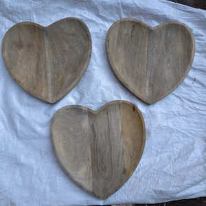 Natural Wood Serving <b>Tray</b> Heart Shape Wooden <b>Dinner</b> Plate Dessert Fruit Platter Dish Acacia Wood Luxury Snack <b>Tray</b> 10-inch - Product Image 4