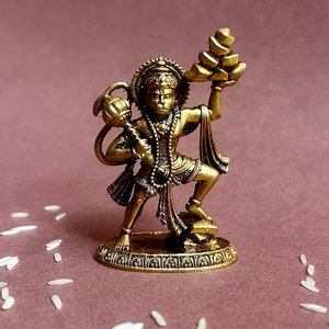 Large Brass Lord Statue | Handmade Metal Handicraft Modern Pop Art Eco-Friendly Durable Hindu God <b>Tabletop</b> Birthday Home Temple - Product Image 2