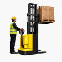 Gerbeur à conducteur marchant 1,2 tonne, hauteur de levage 2 m, direction EPS, pneus en polyuréthane, semi-électrique pour la fabrication industrielle, qualité supérieure