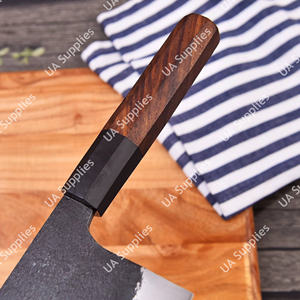 Cuchillo de carnicero serbio de acero inoxidable forjado de alta resistencia, ambidiestro, ergonómico, con mango de palisandro, para cortar carne pesada, estilo vintage. - Product Image 3