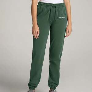New <b>Women's</b> Fleece Sweatpants Solid <b>Green</b> Drawstring Waist Embroidery Logo Right Leg Casual Autumn Wear Full Length <b>Joggers</b> - Product Image 4