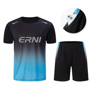 Conjunto Deportivo de 2 Piezas para Hombre, Verano, Algodón y Elastano, Secado Rápido, Camiseta de Manga Corta con Bolsillo y Pantalones Cortos, para Correr y Gimnasio - Product Image 3