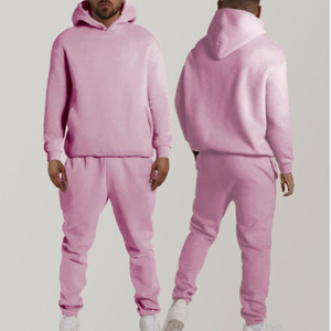 Ensemble survêtement homme tendance personnalisé avec votre logo, sweat à capuche décontracté et pantalon de jogging, 100% coton respirant - Product Image 3