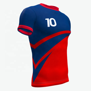 เสื้อฟุตบอลชายสีน้ำเงินแดงแบบซับลิเมชั่น หมายเลข 10 คอกลม แขนสั้น ระบายเหงื่อได้ดี ทรงปกติ สำหรับผู้ใหญ่ - Product Image 3