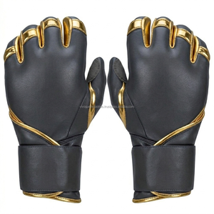Guantes de Bateo de Béisbol OEM, Cuero Cabretta, Duraderos, Antideslizantes, Cierre de Gancho y Bucle, Ligeros, Transpirables, para Mano Izquierda, Adulto, Azul - Product Image 4