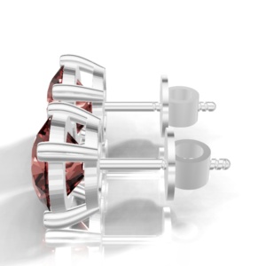 Natural Round Brilliant Cut Garnet <b>Stud</b> <b>Earrings</b> In 925 <b>Sterling</b> <b>Silver</b> Classic Women's Jewelry - Product Image 3