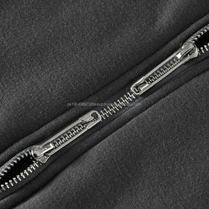 Nouveau produit 2025 Veste zippée à double boutonnière, style sport décontracté, à capuche, unie et vierge - Product Image 3