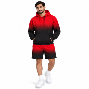 Conjunto de Sudadera con Capucha y Pantalones Cortos para Hombre AL RAFEEQ, Color Sólido, Chándal Informal, Transpirable, de Algodón, para Otoño - Product Image 2