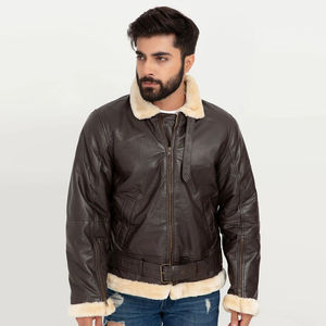 Chaqueta de Cuero Genuino para Hombre, Elegante, Invernal, de Primera Calidad, Fabricada Profesionalmente, Personalizable al por Mayor, OEM - Product Image 4