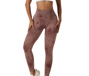 Leggings Deportivos de Yoga para Mujer, Cintura Alta, Tie Dye, Transpirables, Antibacterianos, Tejido de Punto Elástico - Product Image 2