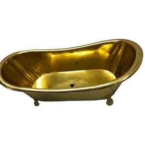 อ่างอาบน้ำทองเหลืองทรงคลาสสิกแบบตั้งพื้น ขัดเงา สไตล์วินเทจ - Product Image 4