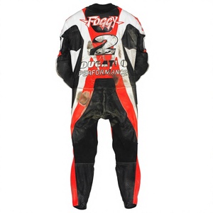 Traje de Carreras WSBK Carl Fogarty Ducati 1 Pieza de Cuero Vacuno/Canguro para Moto/Traje de Pista/Conducción con Armadura Nivel 2 para Motociclista - Product Image 2